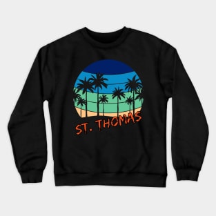 St. Thomas Retro Vintage Sunset Beach Design Crewneck Sweatshirt